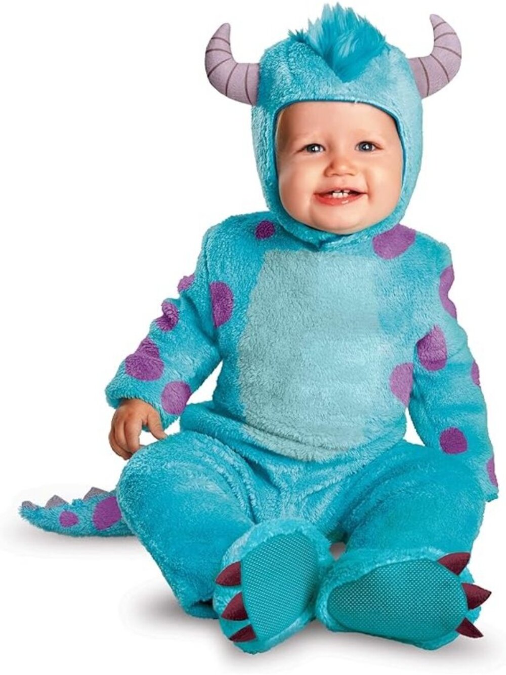 Disney Baby Monsters Inc Sully Costume 6-12 Months Soft Feet Tail Hood Halloween - Picture 2 of 5